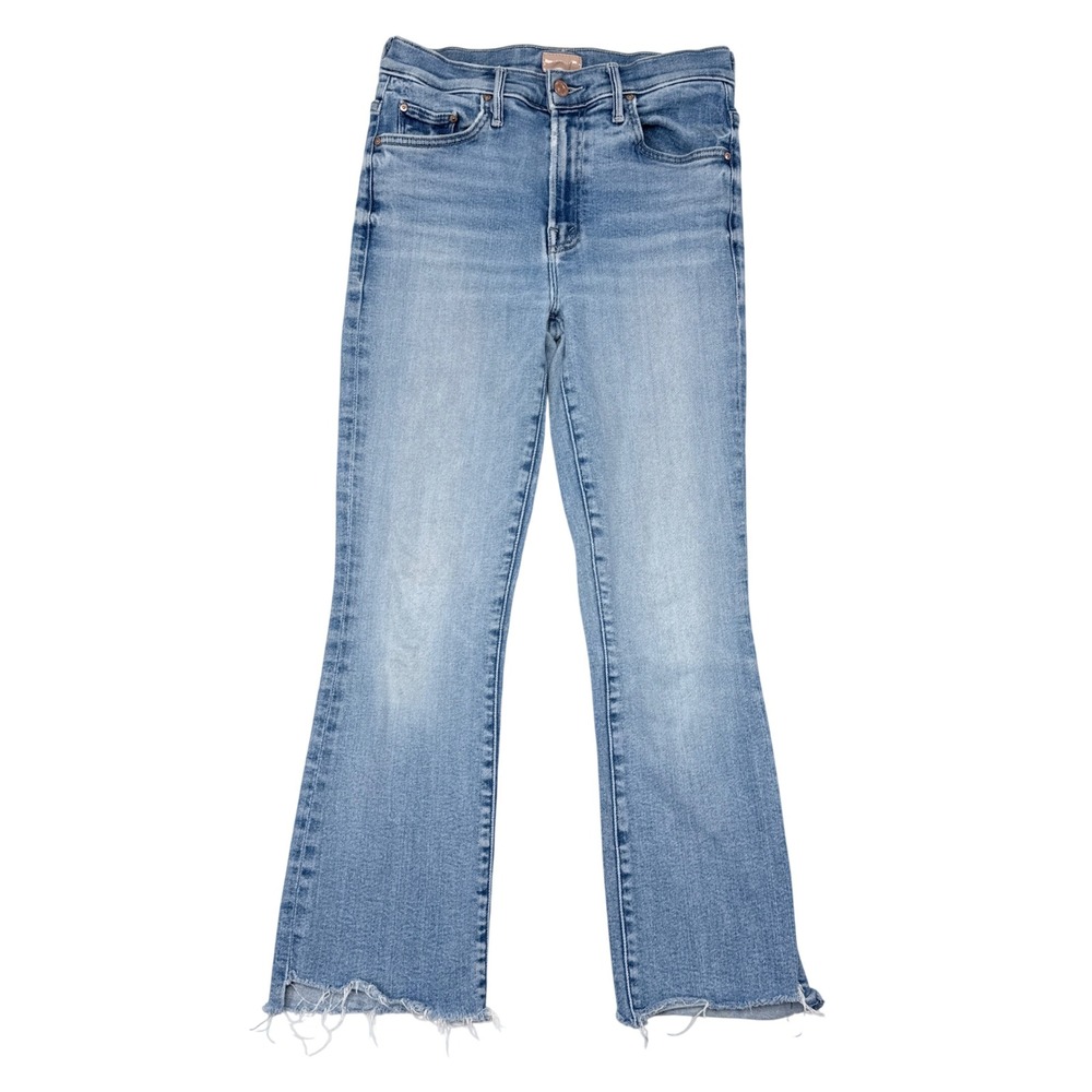 Mother Insider Crop Step Fray Jeans Womens Size 27 Bootcut High Rise Flare Denim